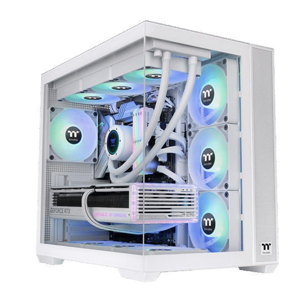Gabinete THERMALTAKE View 380 XL Mid Tower TG X2 Fan ARGB X1 Reserve Fan X3 Snow White