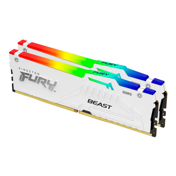 Memoria RAM DDR5 Kingston 32GB (2x16GB) 6000 MHz Fury Beast White RGB CL36 AMD Expo / INTEL XMP