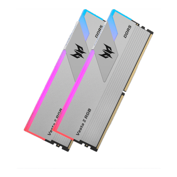 Memoria RAM DDR5 ACER PREDATOR 32GB 2x16GB 6000 MHz Vesta II RGB Silver CL36  AMD Expo / INTEL XMP