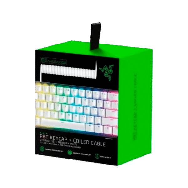 RAZER KEYCAP SET CON CABLE MERCURY WHITE