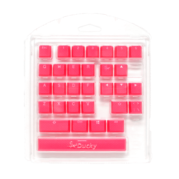 SET 31 TECLAS DUCKY GOMA TRASLUCIDAS ROJAS RED
