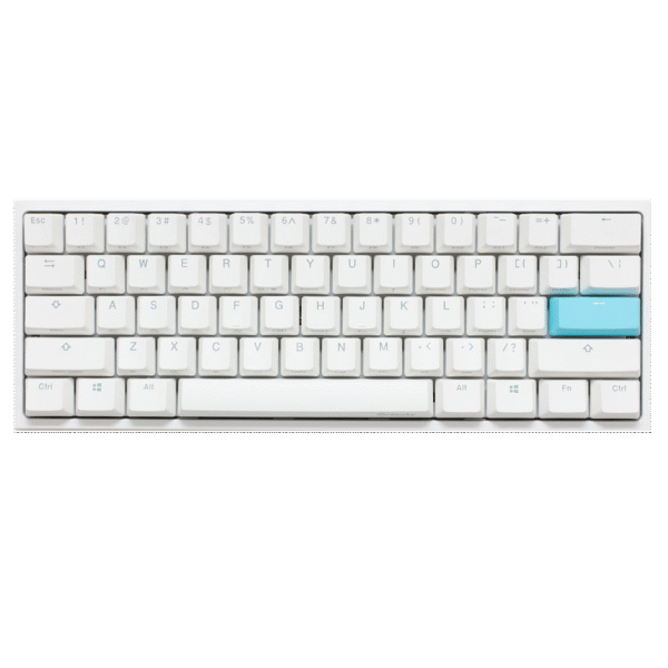 TECLADO GAMER DUCKY ONE 2 MINI PURE WHITE BLANCO RGB CHERRY BLUE RGB DOUBLE SHOT PBT MECANICO