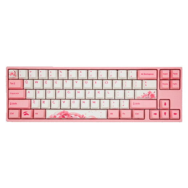 TECLADO MECANICO DUCKY MIYA PRO SAKURA V2 SWITCH CHERRY MX BROWN INGLES PBT ILUMINACION LED BLANCO