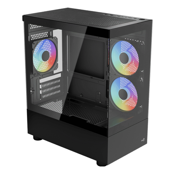 Gabinete AEROCOOL Viewport Mini Black M-ATX V2 ARGB Fan x3