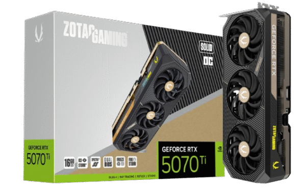 Placa de Video ZOTAC RTX 5070 Ti Solid OC 16GB GDDR7