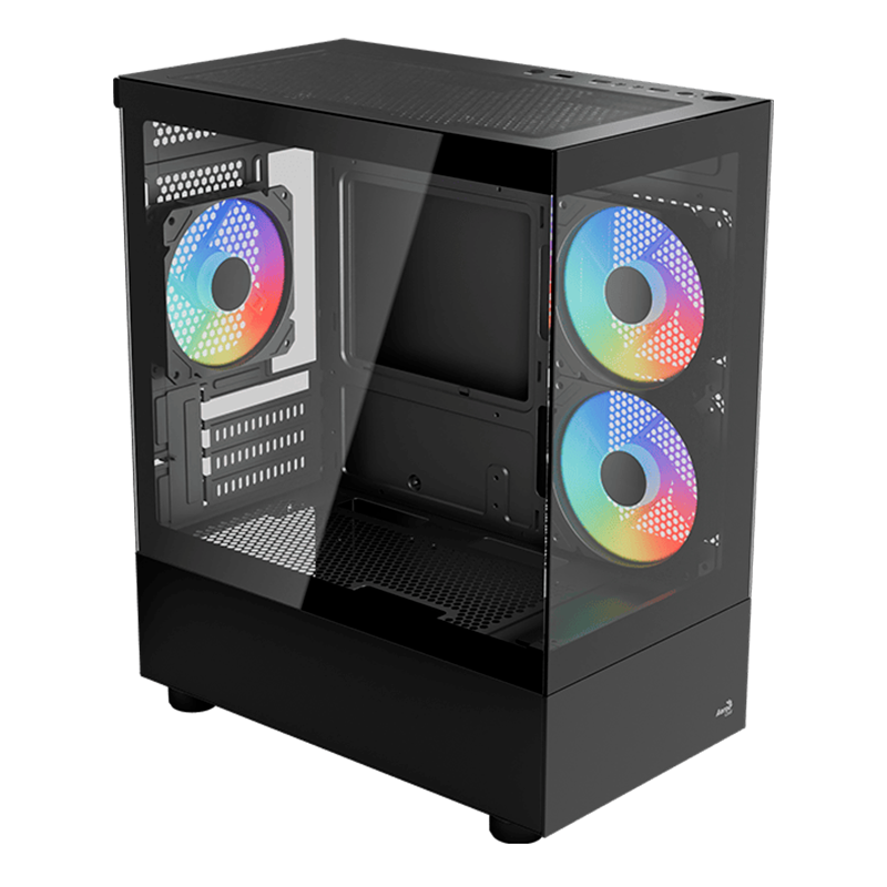 GABINETE AEROCOOL VIEWPORT MINI V2 BLACK X3 FANS ARGB