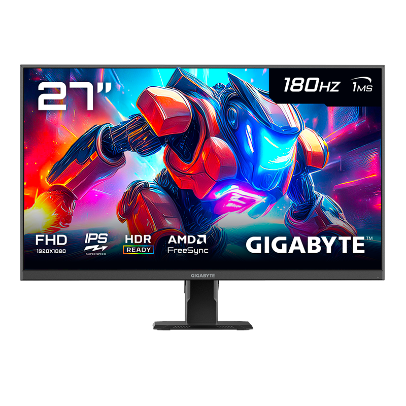 MONITOR GAMER GIGABYTE 27" 180HZ FHD 1MS SS IPS GAMING HDR GS27FA