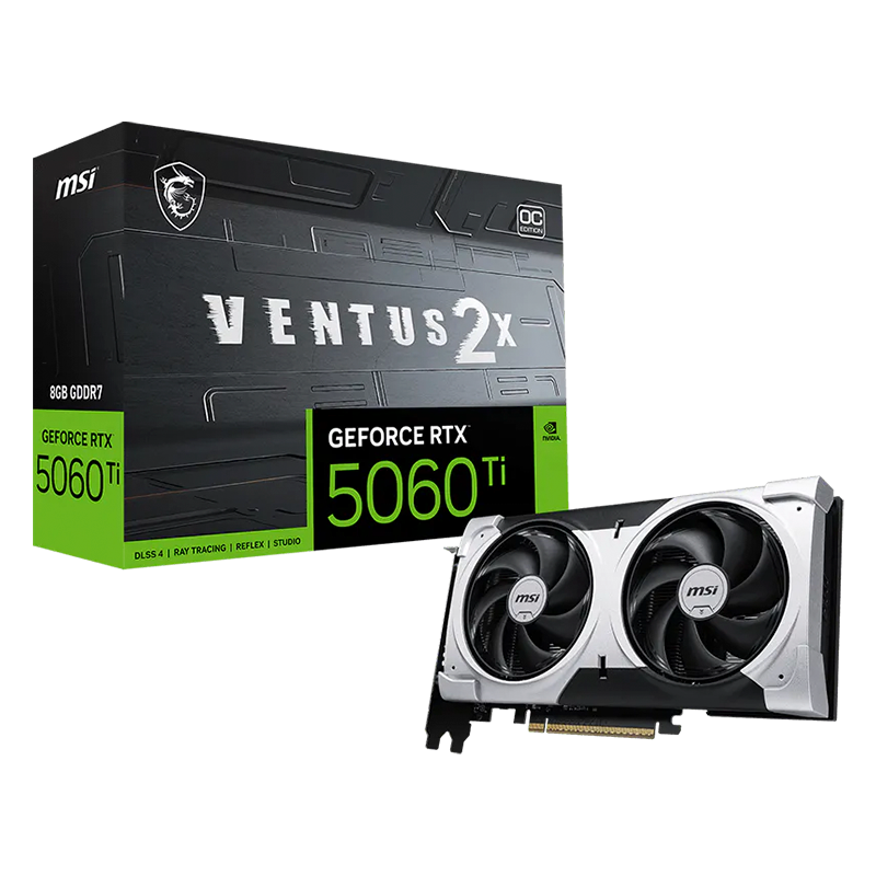 PLACA DE VIDEO MSI GEFORCE RTX 5060 TI VENTUS 2X OC 8GB