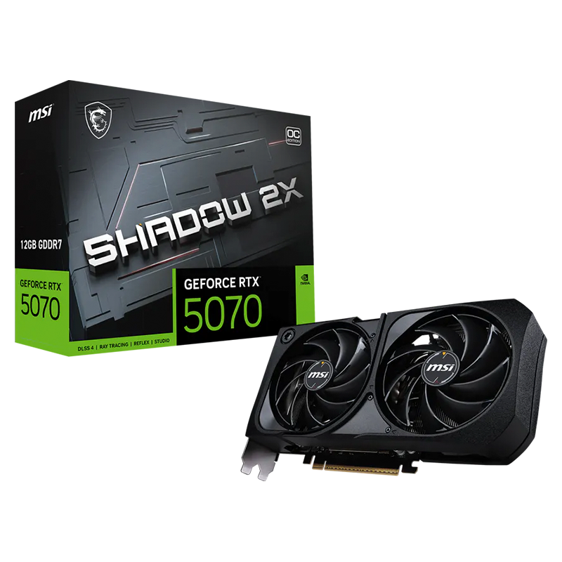 PLACA DE VIDEO MSI GEFORCE RTX 5070 SHADOW 2X OC 12GB