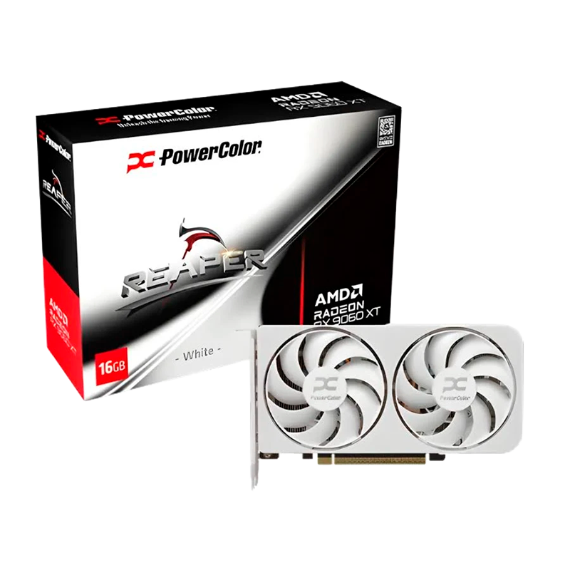 PLACA DE VIDEO POWERCOLOR RADEON RX RX 9060 XT REAPER WHITE 16GB