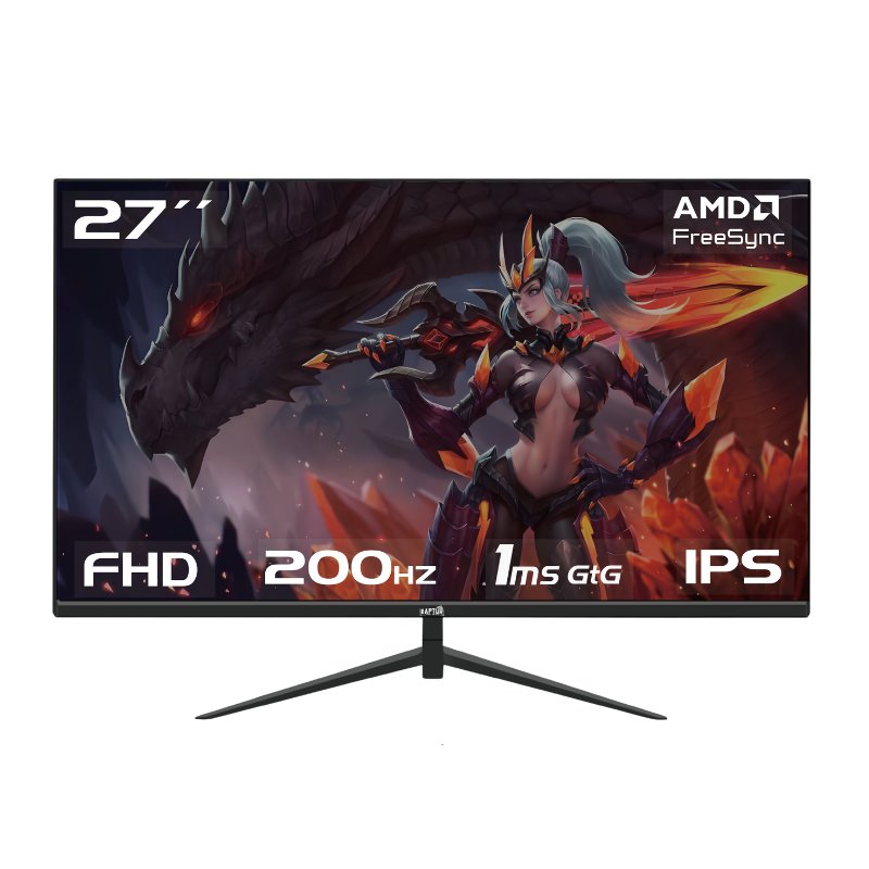MONITOR GAMER RAPTOR 27" 200HZ FHD IPS 1MS FRAMELESS HAWK EYE