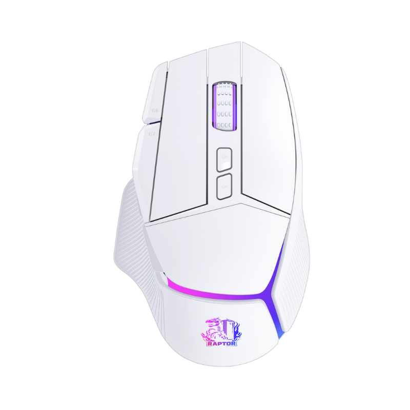 MOUSE RAPTOR STORM GRIP WIRELESS 9 BOTONES 24000 DPI RETROILUMINADO C/SOFT WHITE