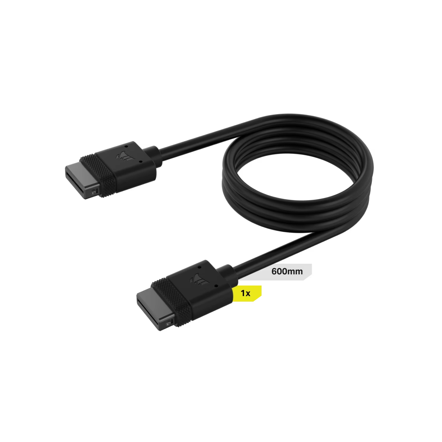 CABLE CORSAIR ICUE LINK 1X 600MM CON CONECTOR DERECHO NEGRO